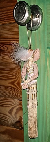 Lot 2 Vintage Door Hang Crysyal Beaded Porcelain Doll Tassel Victorian French - Picture 6 of 22