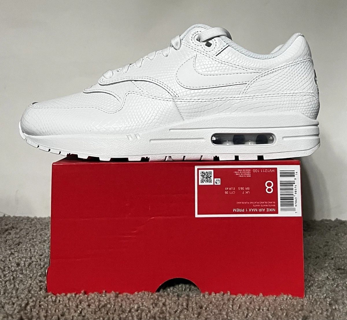 Nike Air Max 1G 8.5 ホワイト Nike Air Max 1 Premium White Snakeskin for Sale | Authenticity