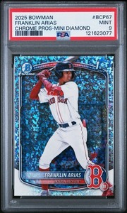 2025 BOWMAN CHROME PROSPECTS #BCP67 FRANKLIN ARIAS 1ST MINI DIAMOND PSA 9 POP 2