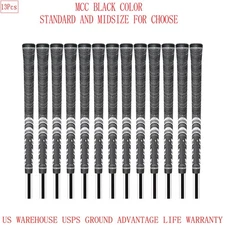 13PCs Golf Grip Golf Club Grip MCC Carbon Yarn Anti-Slip Golf Grips Rubber Black
