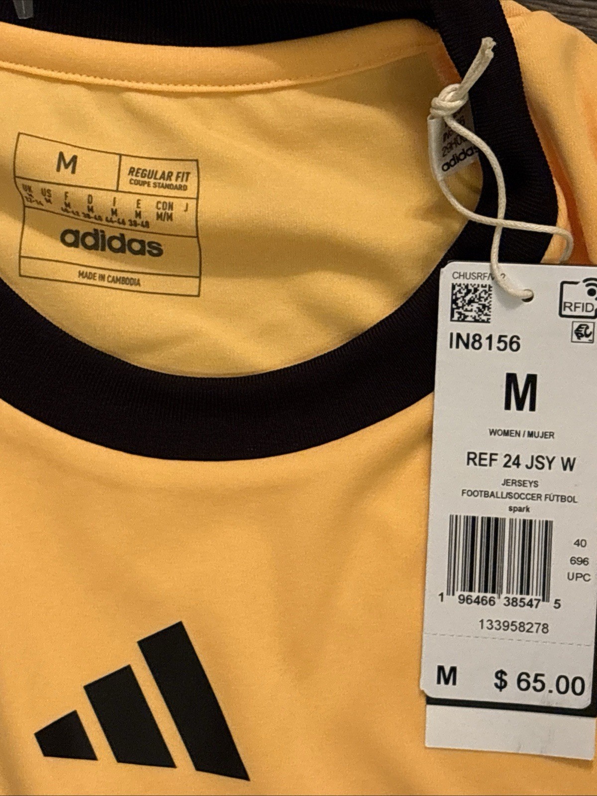 Adidas Aeroready  Jersey Soccer Referee Shirt Yellow  Sz M NWT $65