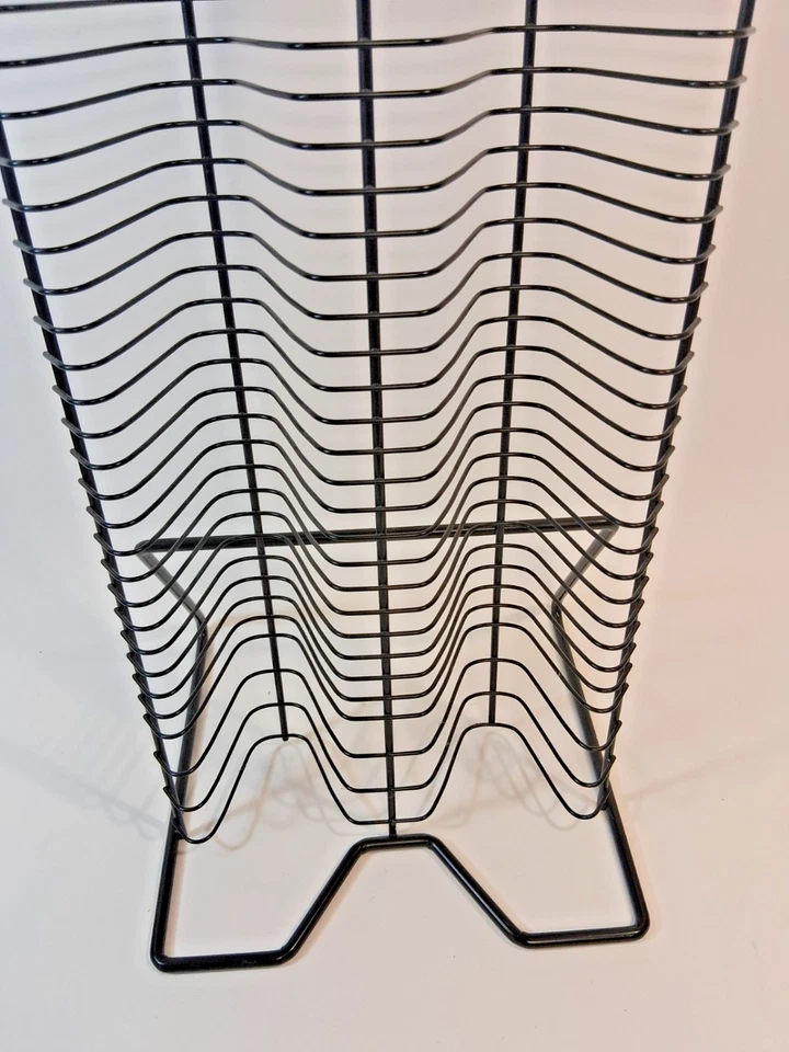 Vintage Black Wire CD Tower Rack Stand Holds 120 CDs 38” Tall Y2K Media Storage - Image 2 of 4