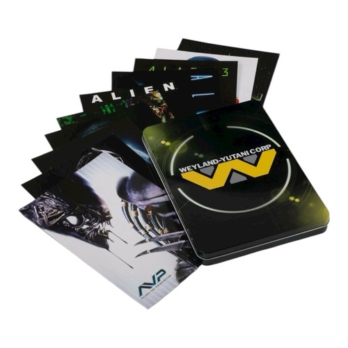 Alien & Predator Tin Box 10 Movie Print Set AVP Prometheus Aliens Predators NEW - Afbeelding 1 van 7