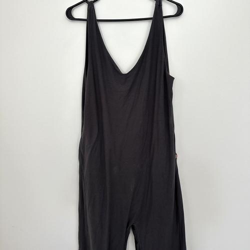 Lunya Jumpsuit Damen klein schwarz Pima ärmellos Lounge weites Bein hergestellt in den USA - Bild 6 von 7