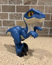 Imaginext Jurassic World Raptor Blue Dinosaur 9" Figure 2020 Fisher Price Mattel