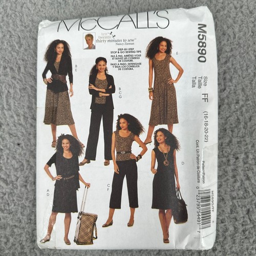McCalls M5890 Womens Dress Top Pants Jacket Sewing Pattern Size 16-22 Uncut Y2K - Picture 1 of 7