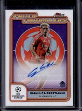 2024-25 Topps Finest UEFA Gianluca Prestianni Prized Footballers Auto RC #PFA-GP