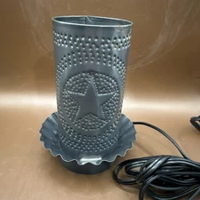 IRVIN'S COUNTRY TINWARE 6" TALL PUNCHED TIN STAR ELECTRIC LAMP