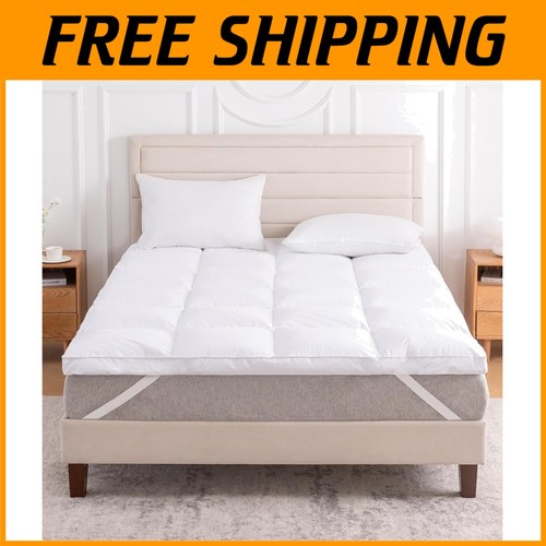 Extra dicke Gänsefedern Matratzenauflage, 3 Zoll Queen mit Schallwand Box Design - Bild 1 von 10