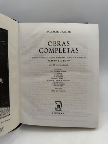 Baltasar Gracian Obras Completas 1967 3rd Edition Spanish Hardcover Aguilar - Bild 6 von 9
