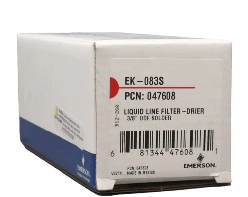 EMERSON- EK 083S EK Series Liquid Line Filter Drier, 3/8” ODF Sweat