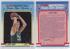 1988-89 Fleer Super Star Sticker Larry Bird #2 HOF