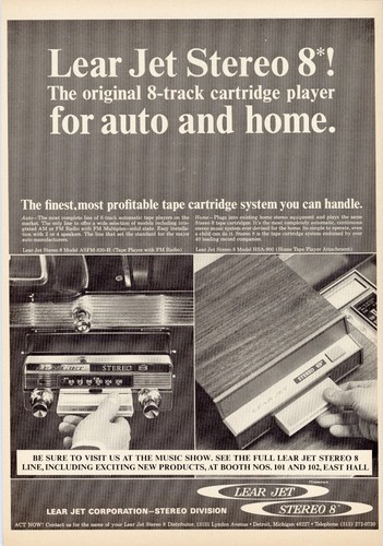 Original Lear Jet 8 Track Home/Auto Player Promo Ad, montiert mit Magnetrahmen! - Bild 3 von 3