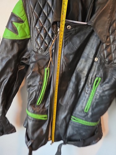 Kawasaki Motorcycle Leather Jacket, British 70s TT Leathers limited Rare Vintage - Picture 21 of 24