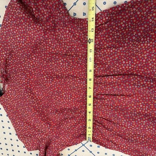 Vintage 70s Midi Dress Red Fritzi Of California Floral Prairie Empire Cotton - Picture 20 of 23