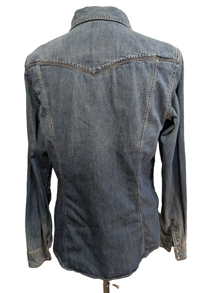 Chemise LEVI'S Femme Western Jean Denim Bleu Manches Longues - Taille L - Photo 4/4