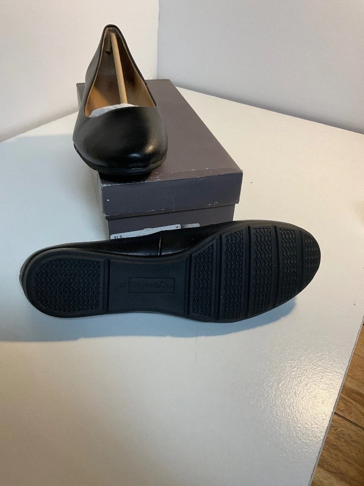 Style&Co Maxwell Black Leather Ballet Flats Womens Size 12 M Slip On - Image 3 of 4
