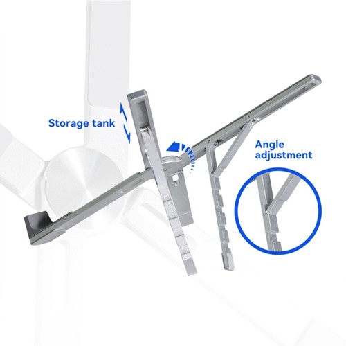 Laptop Stand Holder Desktop Foldable Notebook Tablets Heightening Rack Aluminum - Afbeelding 3 van 8