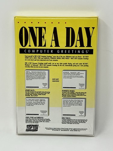 One A Day JOKES PUNS LIMERICKS 365 Daily Computer Greetings Software 1991 - Picture 2 of 6