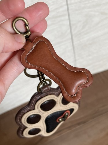 Chala Paw Print Woof Key Fob Coin Purse Keychain Dog Cat Mom Lover Vegan Leather - Picture 10 of 15