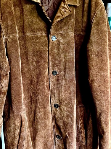 Vintage Men’s Size Large Merona Brown Suede Button Jacket - Picture 5 of 5