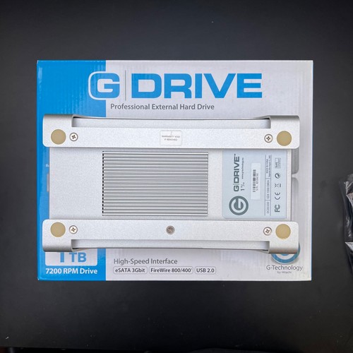 G-Drive 1TB hard drive G-Technology - Including Original Power, Cables, and Box - Zdjęcie 10 z 14