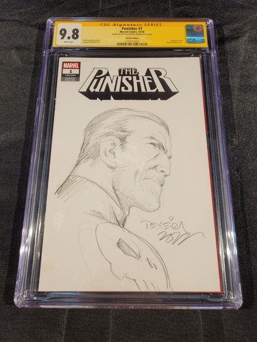 Punisher #1 - Marvel Comics, 2018 - Cubierta en blanco - CGC 9.8 - Firmado y boceto - Imagen 1 de 7