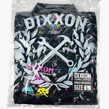 DIXXON Flannel "Space Invaders"  Men's LARGE Party Shirt Arcade Short Sleeve