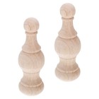 2 Stück Holz-Endstücke: Bettrahmen, Gardinenstangen-Endstücke – 14,5 x 5 cm,