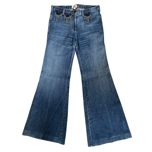 Current/Elliott Women’s Sz 28 Mini Pocket Mid Rise Flare Jeans Medium Wash Denim - Picture 4 of 15