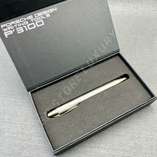 Porsche Design P3100 Tecflex Silver Braided Ballpoint Pen W Box