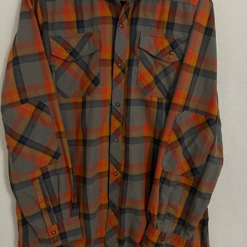 LL Bean Katahdin Performance Flannel Shirt Mens XL Wool Blend Snap Elbow Patches - Picture 4 of 9