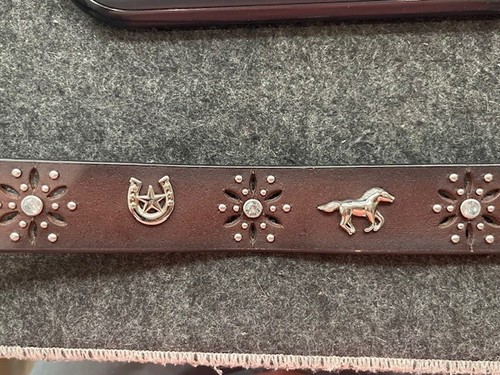 Cinturón Western Ariat Niñas Cuero Marrón Caballo Concho Talla 22 - Imagen 4 de 9