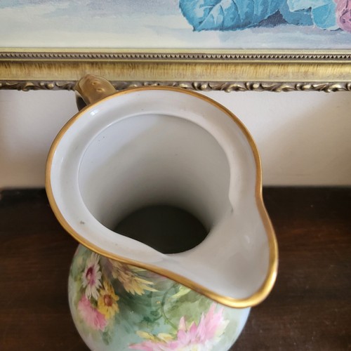 AL Lanternier Limoges France Hand Painted Coffee Pot Chrysantemum Signed - Picture 12 of 14