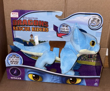 Dreamworks Dragon Rescue Riders Winger 15" Blue Plush Wings Flap How To Train