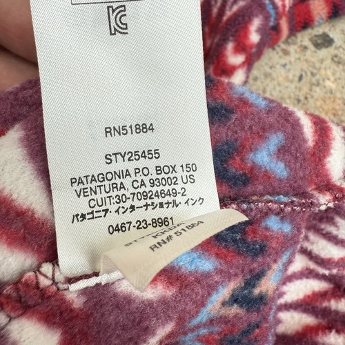 Patagonia Synchilla Kuta Klash Snap T Fleece Womens Size M Dark Currant Aztec - Picture 10 of 13
