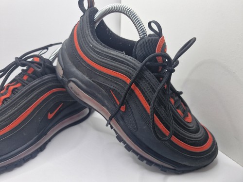 Nike Air Max 97 Black Chile Red Trainers Junior Sneakers Shoes Uk Size 5 - Picture 2 of 8