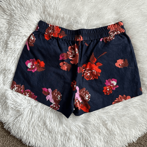 J. Crew Shorts Linen Cotton Pull On Pockets Floral Womens Size 2 - Picture 2 of 5
