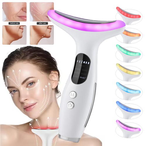 Masajeador de estiramiento facial de cuello de 7 colores dispositivo de estiramiento de piel LED belleza antiarrugas - Imagen 5 de 22