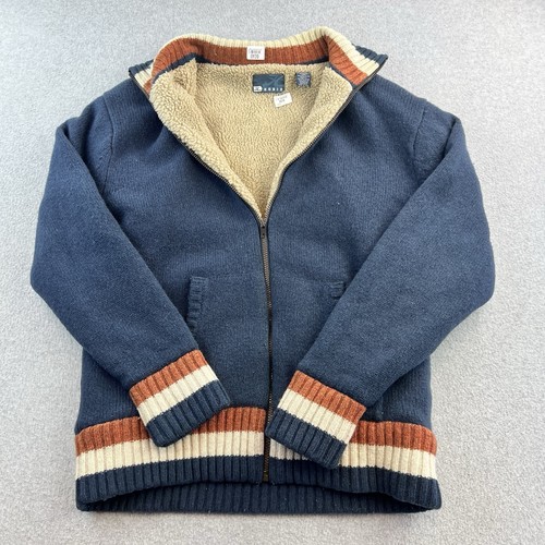 Hobie Jacket Mens Medium Blue Long Sleeve Full Zip Lambswool Coat Outdoors Adult - Picture 2 of 13