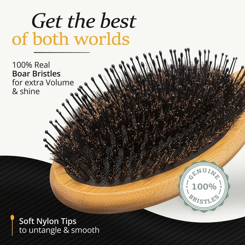 Men's Hair Grooming Set: Boar Bristle Brush, Nylon Pin Brush, Wooden Comb, an... - Picture 3 of 8