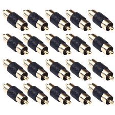 20PCS RCA Male to Male Audio Video Coupler Connector Adapter Gender Changer