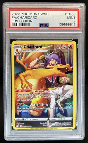2022 Pokemon SWSH Lost Origin Charizard Trainer Gallery #TG03/TG30 PSA 9