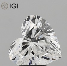 IGI Certified Lab Grown CVD Diamond HEART Cut 1.09 Ct D Color VVS2 Clarity Stone