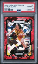 2024 Panini Prizm Draft Picks #57 Caitlin Clark Rookie Red Ice Prizm PSA 10 RC