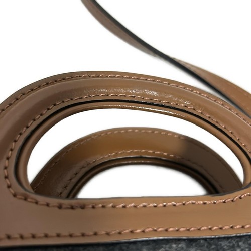 Auténtico Bolso Micro MARNI Tropicália - Bolso de Mano de Cuero de Lana Marrón Gris Oscuro - Imagen 6 de 8