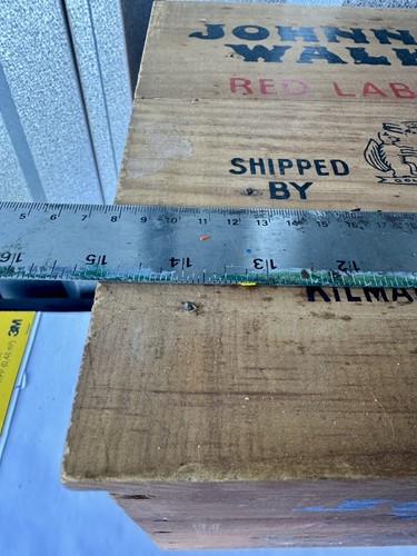 Vintage Johnnie Walker Scotch Red Label Wooden Crate Large 15x13x11” Notched - Picture 2 of 12