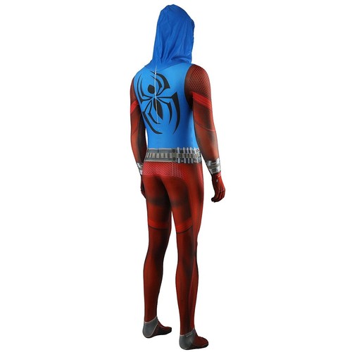 Scharlachroter Spiderman Overall mit Kapuze über den Spider-Verse Cosplay Kostüm Party - Bild 13 von 22
