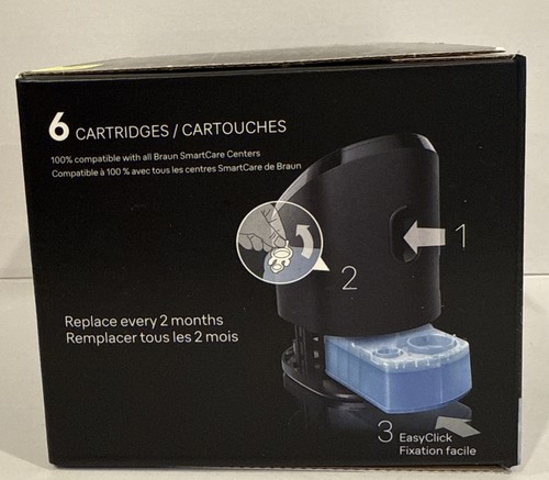 Paquete de 6 limpiadores de afeitadora Braun Clean Renew cartuchos de recarga serie 3 5 7 genuinos - Imagen 3 de 4