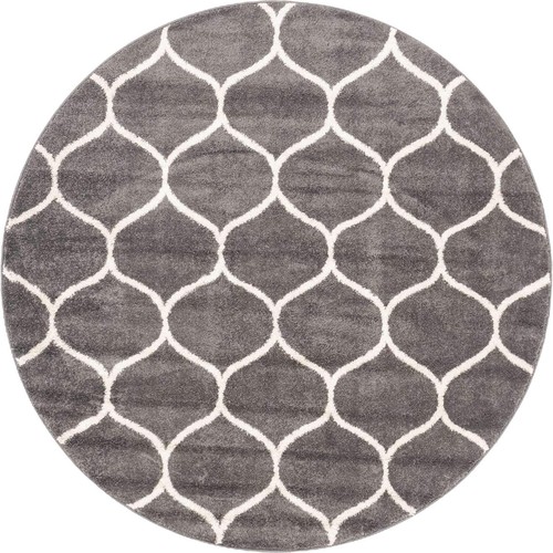 Unique Loom Trellis Frieze Collection Area Rug - Rounded (5' 1" Round, Dark G... - Picture 10 of 10